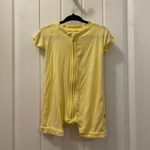 Little sleepies lemon yellow bamboo shorty romper 6-12